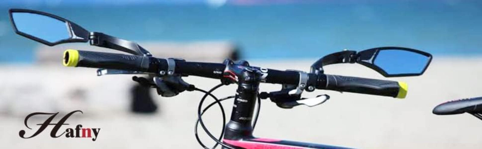 Premium Blast-Resistant Handlebar Bike Mirror with Clear Glass and Reflector