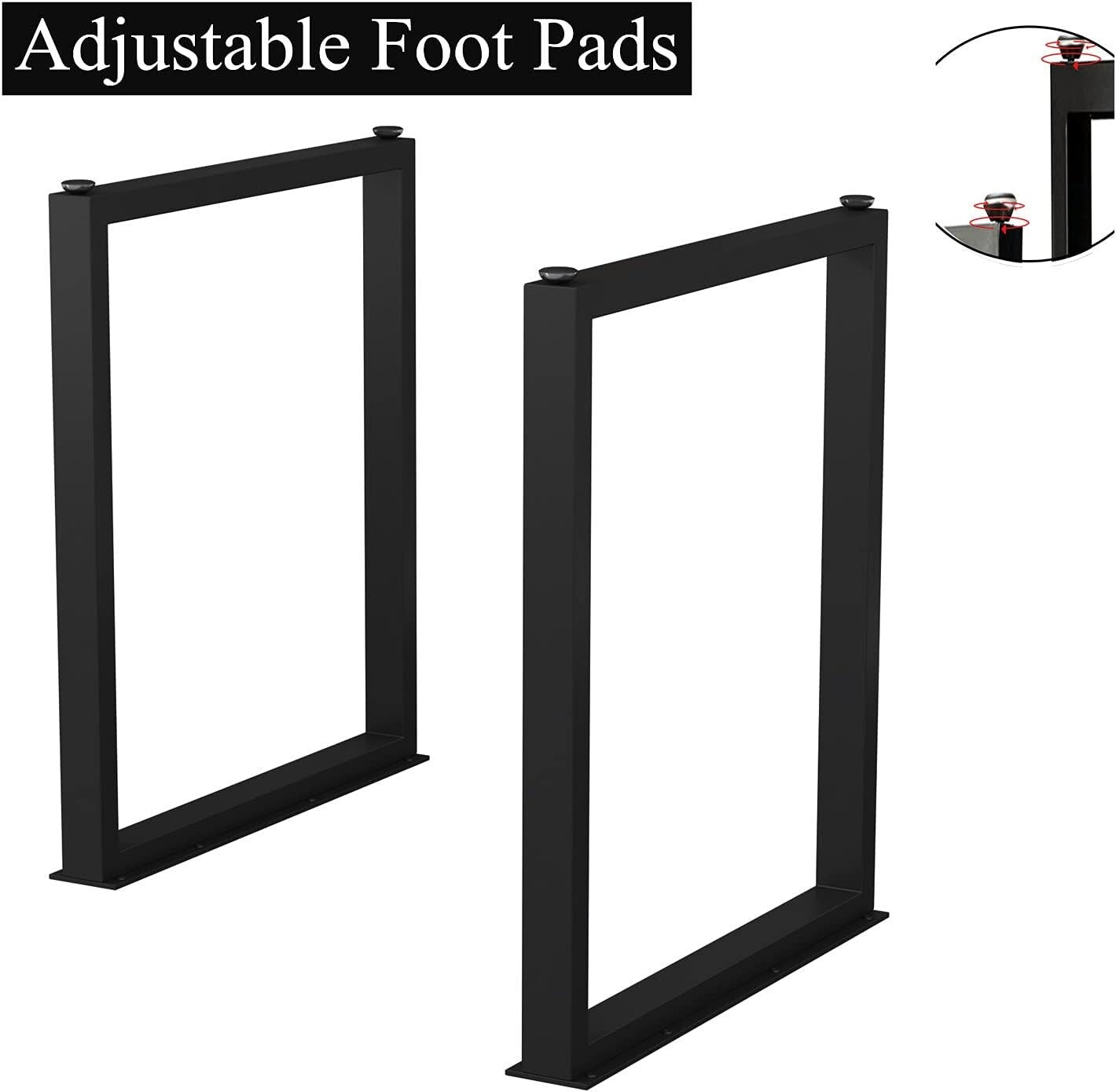 28 Inch Square Metal Desk Legs for Dining & Office - Sturdy & Modern Style