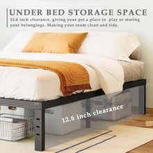 Load image into Gallery viewer, Queen Size Metal Bed Frame with Reinforced Support - Minimalist Black Design