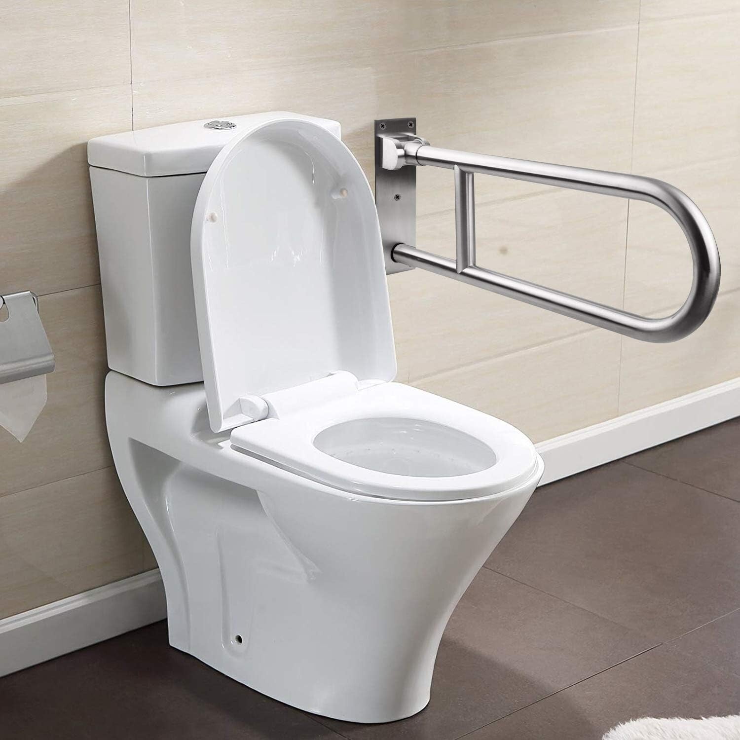 Ergonomic 23.6” Toilet Grab Bar with 300 lbs Capacity - Space-Saving Design