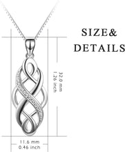Load image into Gallery viewer, Lightweight 18" Celtic Knot Opal Necklace in Sterling Silver - Ideal for Gifting