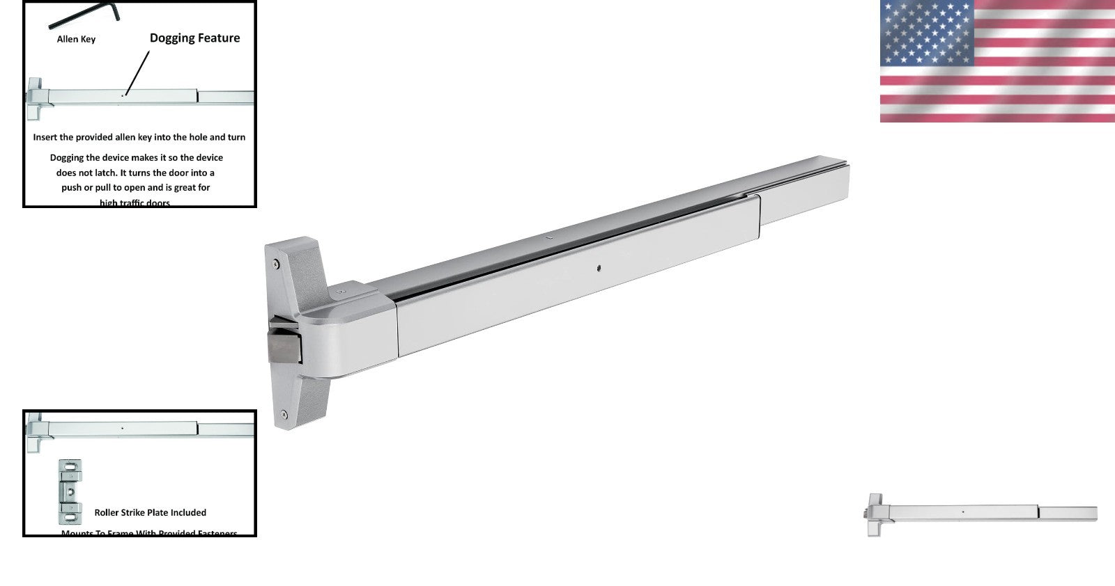 Easy Install Panic Exit Device - Push Bar for Commercial Use & Compliance