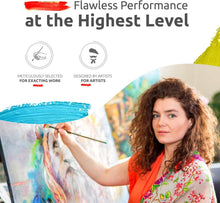 Load image into Gallery viewer, Luxury 14-Piece Paint Brush Set with Natural Hog &amp; Badger Bristles for Artists