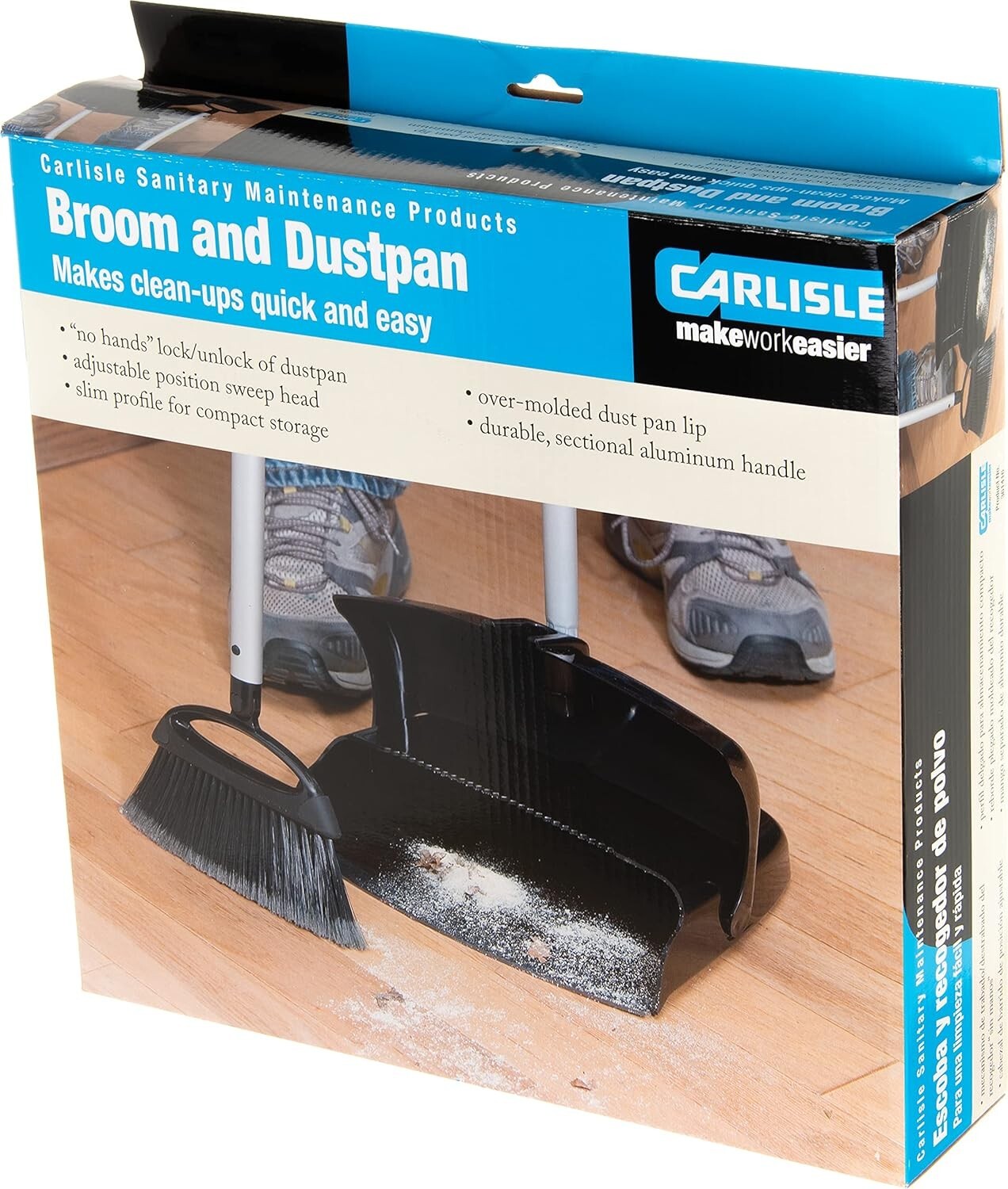 Adjustable Broom & Dust Pan Set - Collapsible Space-Saving Cleaning Solution