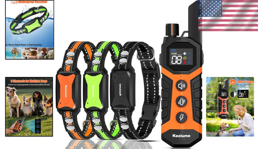 4000FT Dog Training Collar with Remote - Safe Shock E-Collar for All Breeds