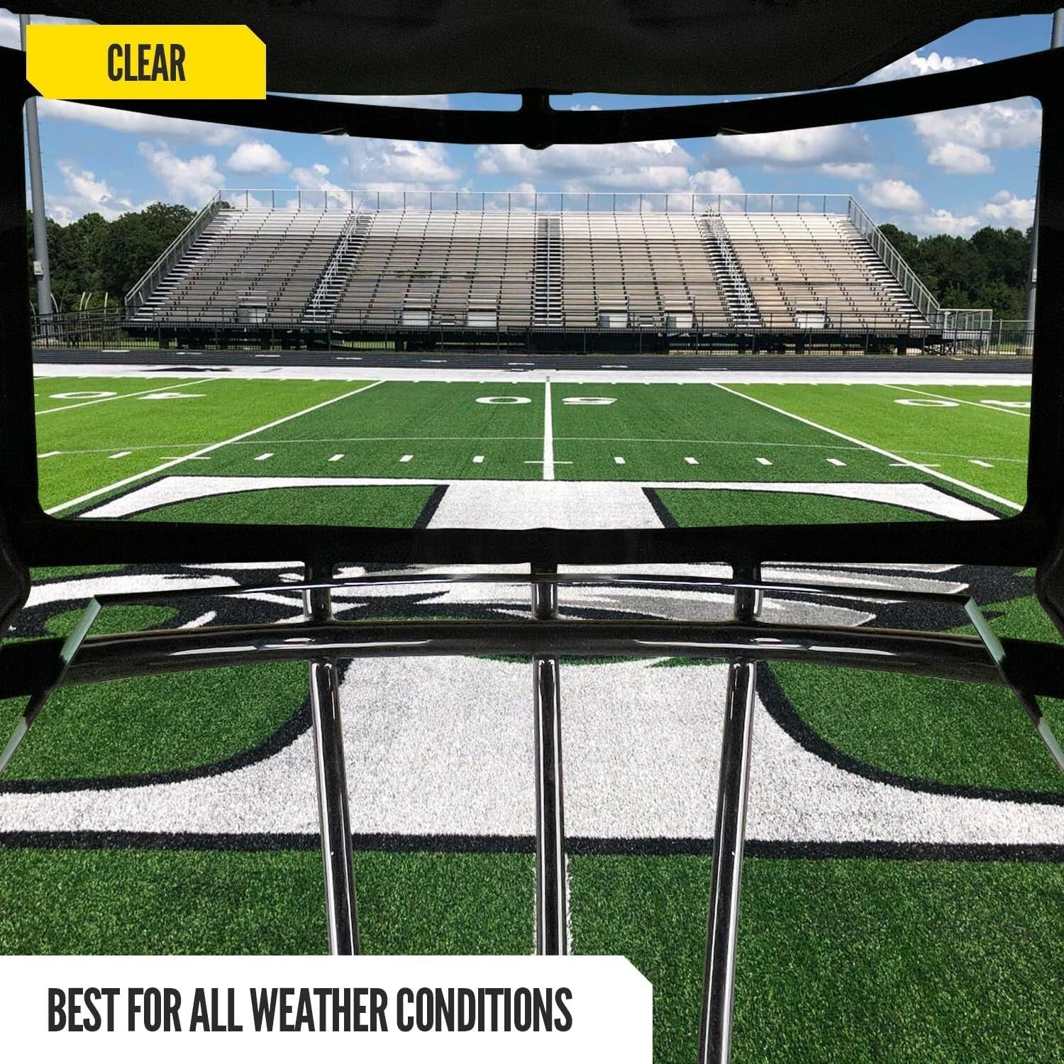 Durable Polycarbonate Football Visor with Anti-Fog Technology - One Size Clear