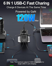 Load image into Gallery viewer, Compact Universal Travel Adapter: Charge 6 Devices Worldwide with Fast GaN Tech