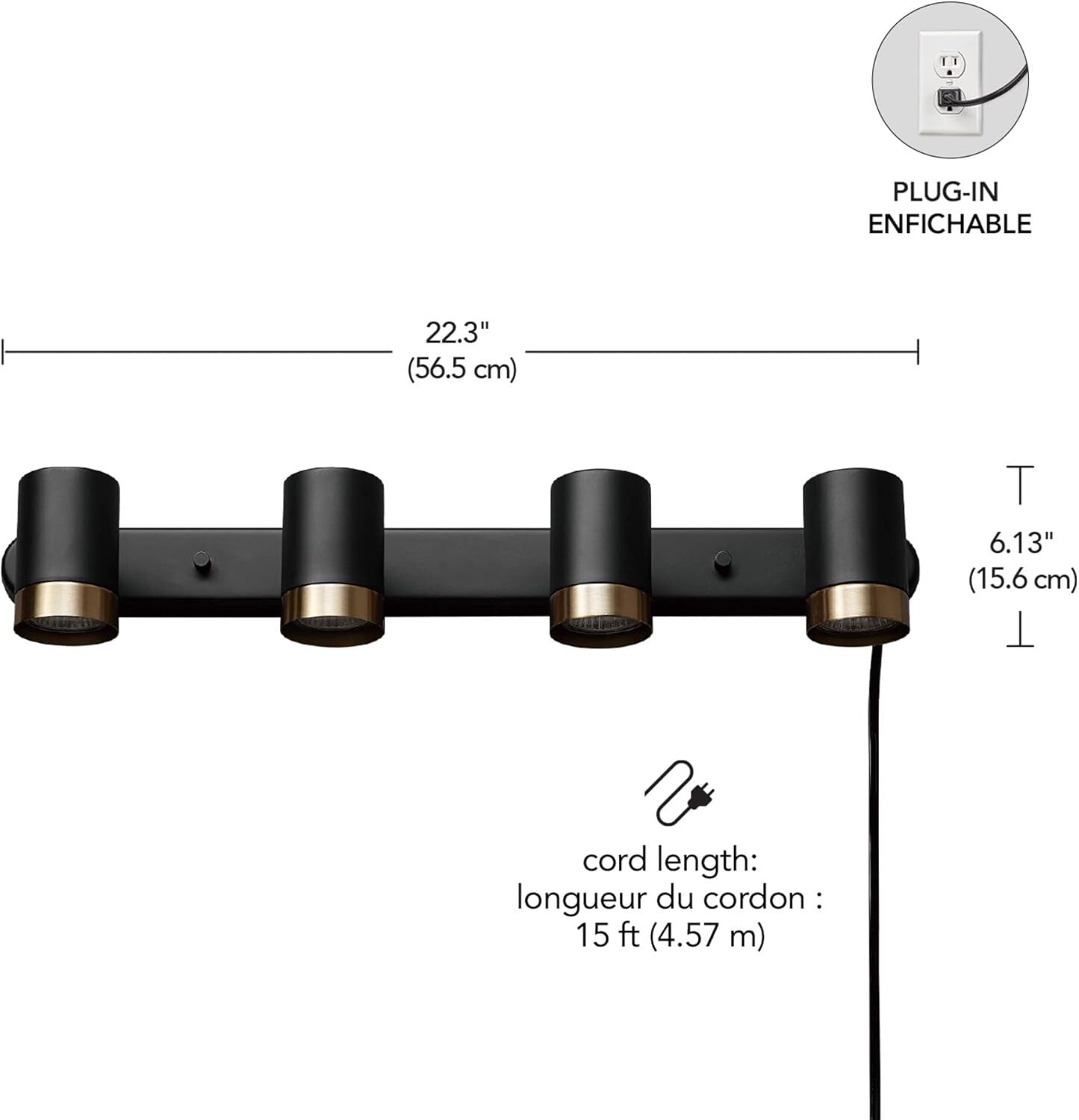 Elegant Matte Black 4-Light Track Light with GU10 Compatibility for Indoor Use