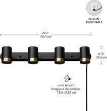 Load image into Gallery viewer, Elegant Matte Black 4-Light Track Light with GU10 Compatibility for Indoor Use