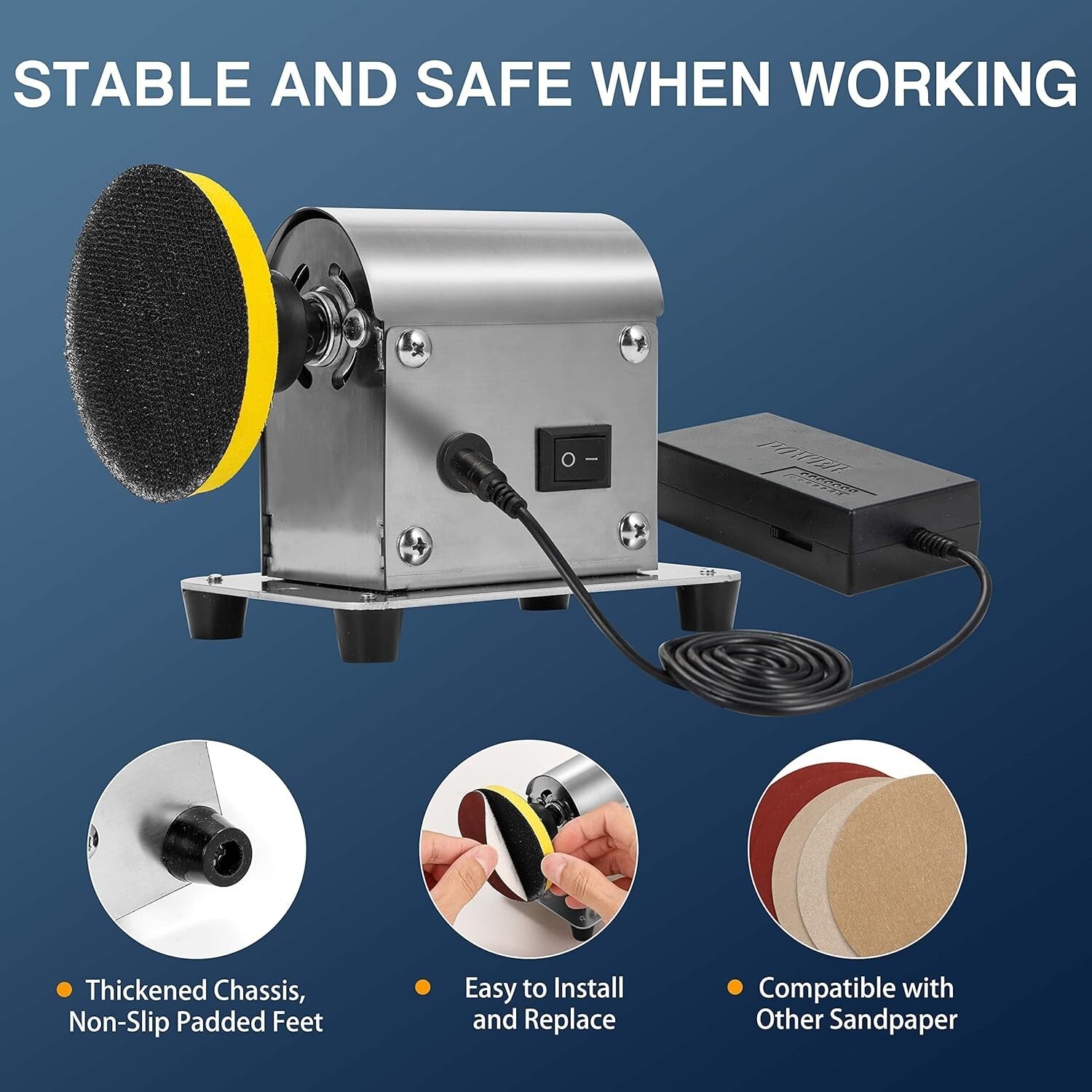 Versatile Electric Sander for Resin with Adjustable Speed & Multi-Surface Uses