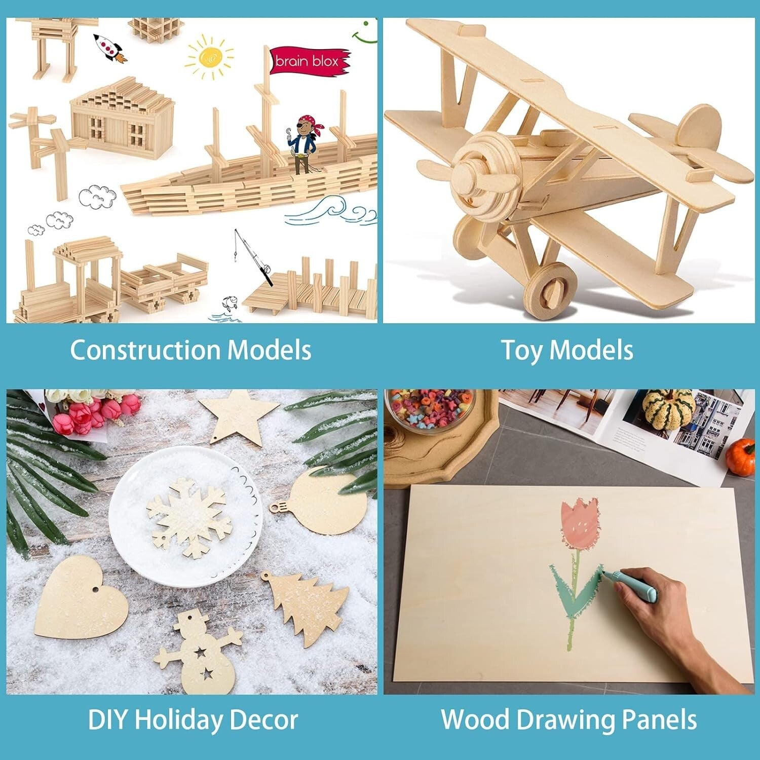 12 Plywood Sheets - 20x12 Inch Craft Boards for Laser Cutting & Wood Burning