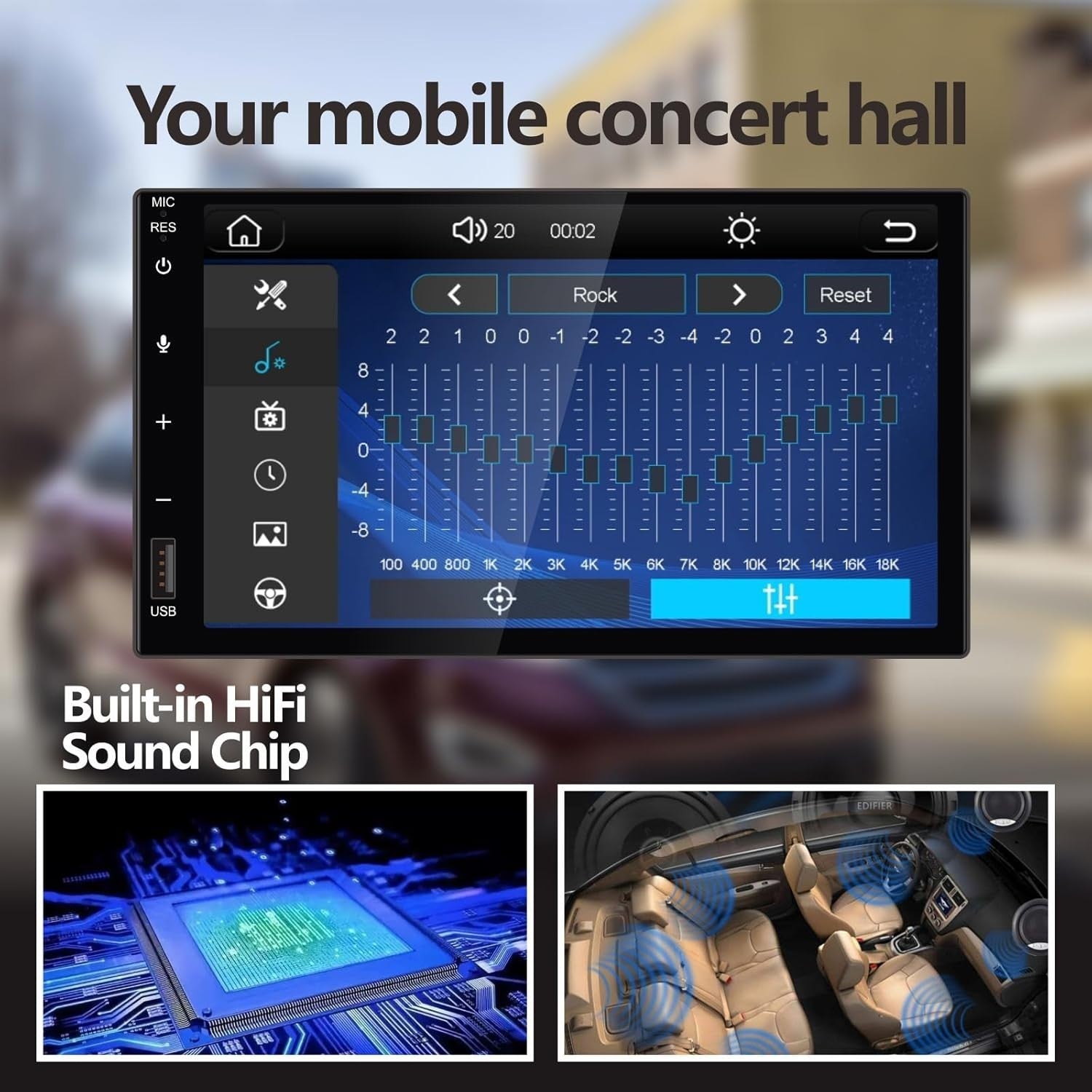 Advanced Double Din Car Stereo with Wireless CarPlay & Superior Sound Quality