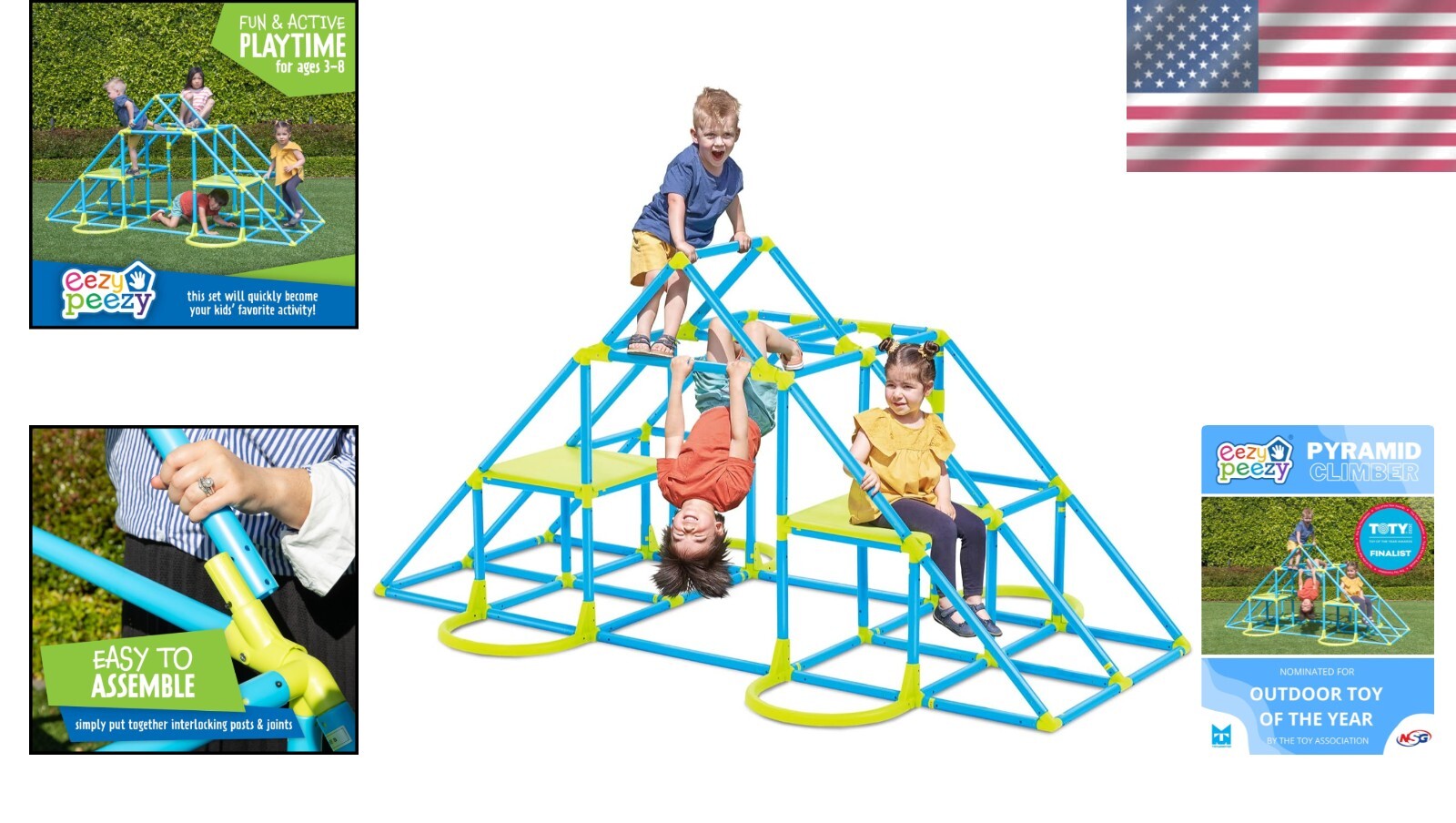 Imaginative Climbing Tower - Mega Pyramid Outdoor Playset for Kids Aged 3-8