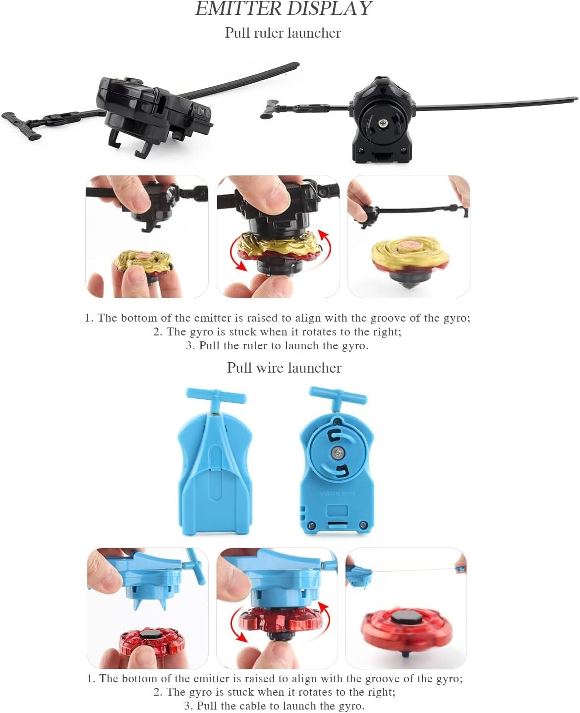 Battling Top Toy Set with 12 Spinning Tops & 3 Launchers - Gift for Kids Ages 6+