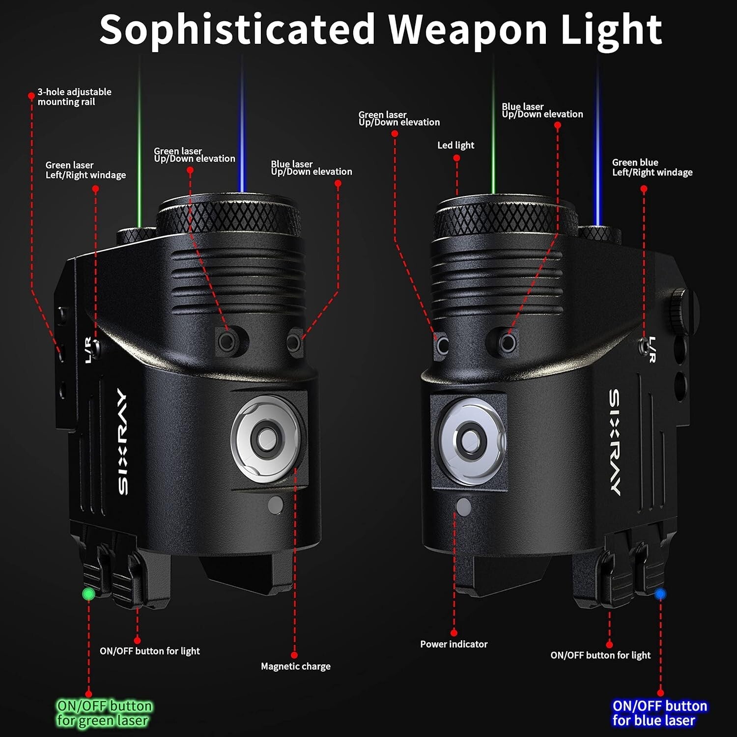 Versatile Picatinny Mount Laser Combo: 500 Lumen Brightness & Easy Setup