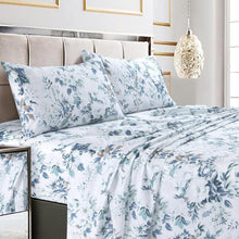 Load image into Gallery viewer, Traditional Floral King Bed Sheet Set: 300-Thread Count Cotton with Deep Pockets
