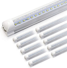 Load image into Gallery viewer, Versatile 4FT LED Tube Lights: 10-Pack, 40W, 6500K - Ideal for Garage &amp; Office