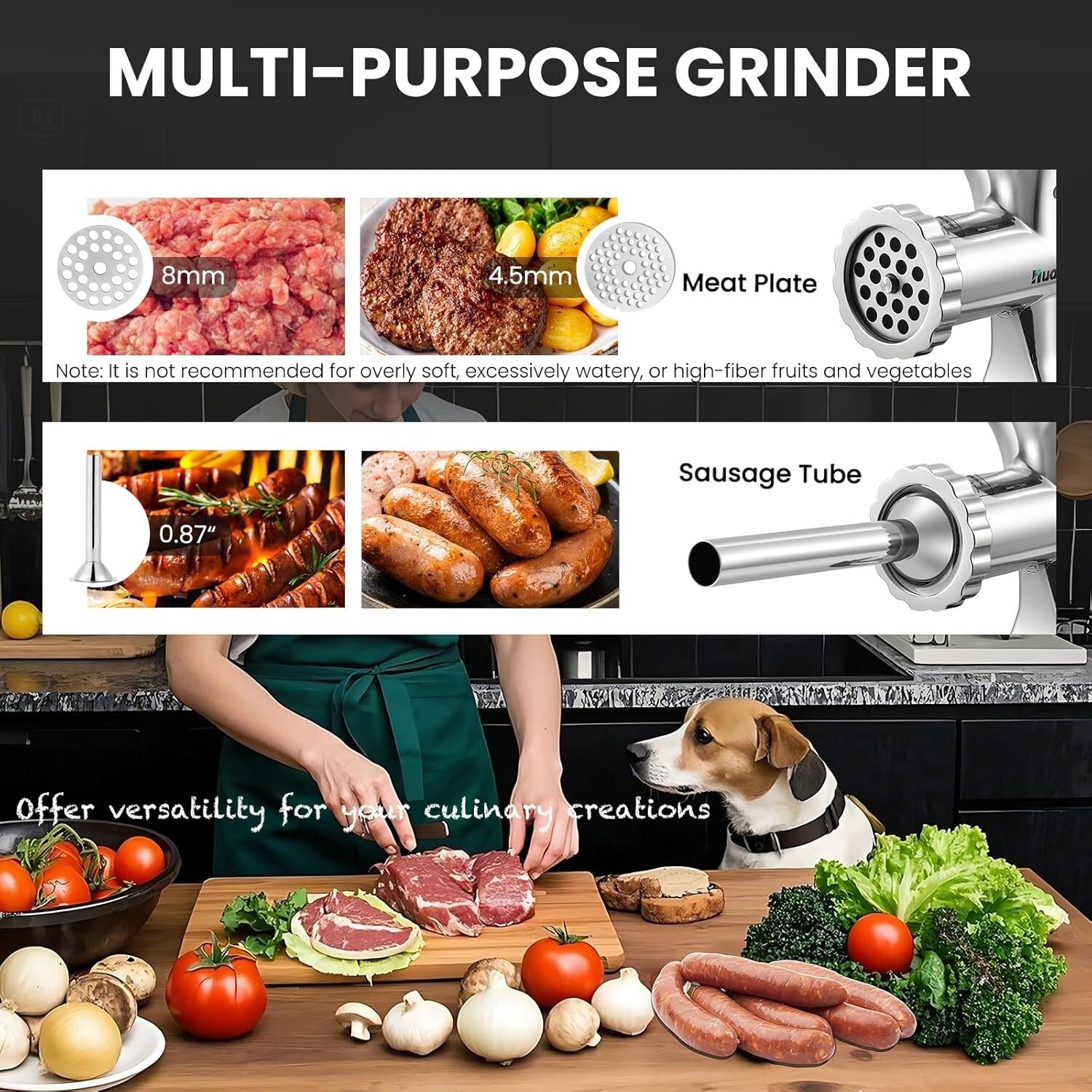 Versatile Hand Crank Meat Grinder - Stainless Steel for Home and Outdoor Cooking