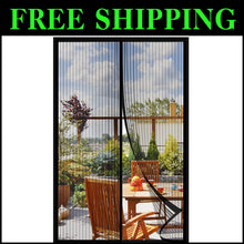 Load image into Gallery viewer, Durable Black Magnetic Screen Door - Fits Up to 72x80 Inches, No Tools Needed