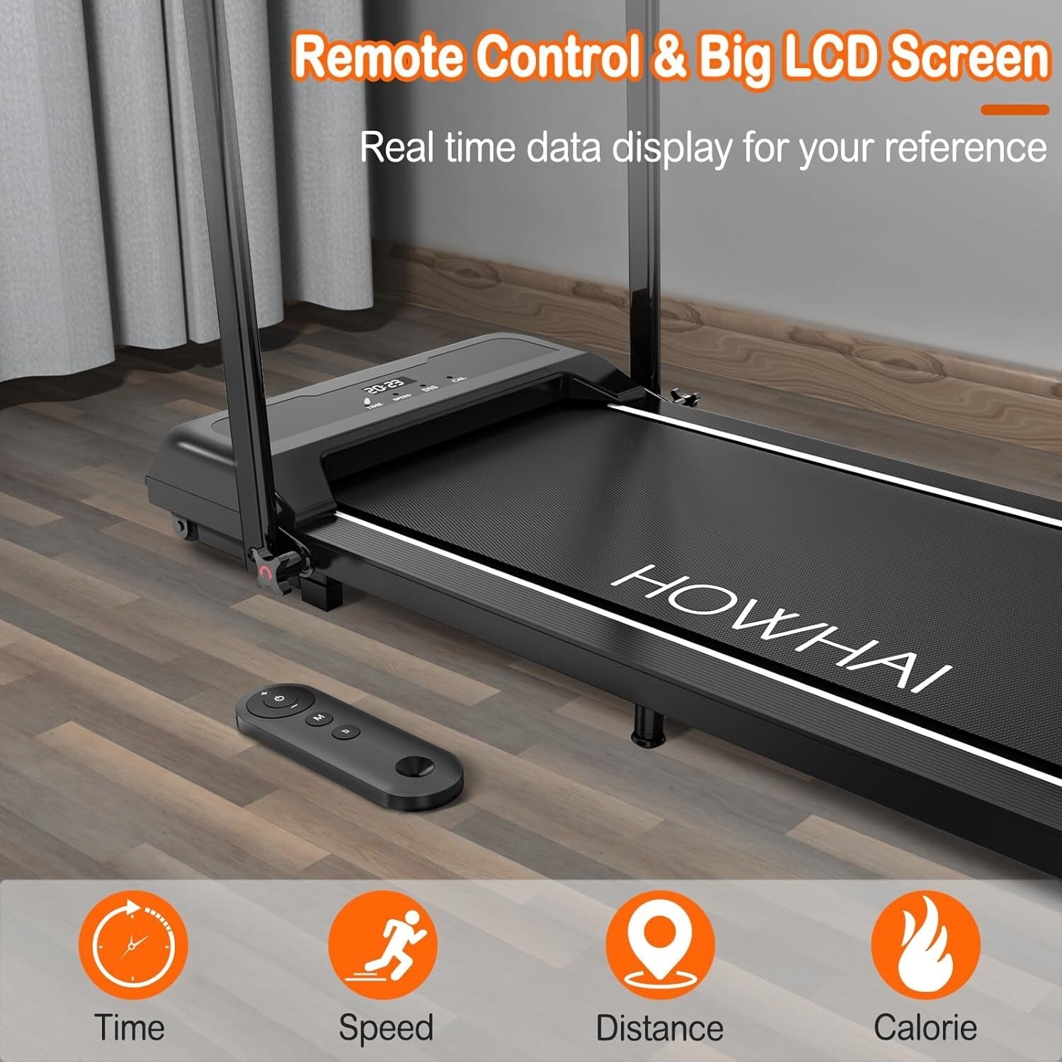 Compact 2.5HP Treadmill with Manual Incline, LED Display & Data Memory Function