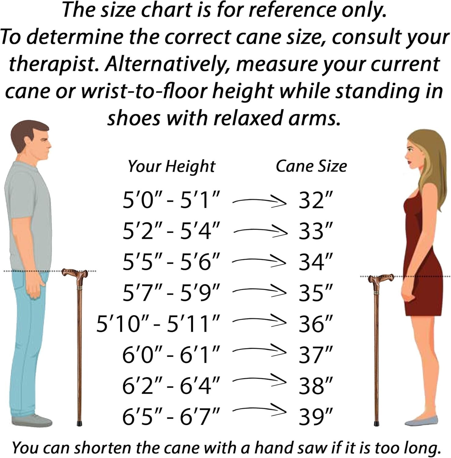 Lightweight 36-Inch Hardwood Cane with Ergonomic Handle - Perfect for Seniors