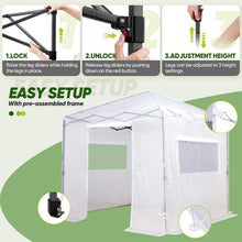 Load image into Gallery viewer, Spacious 8x8 ft Portable Greenhouse with Roll-Up Zippers for Ideal Growth