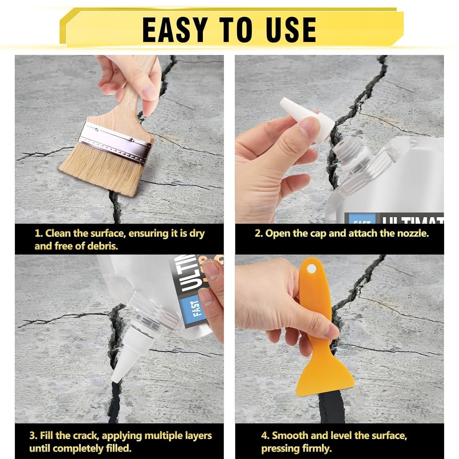 Comprehensive Asphalt Crack Repair Kit - High Elasticity & Weed-Proof Sealer
