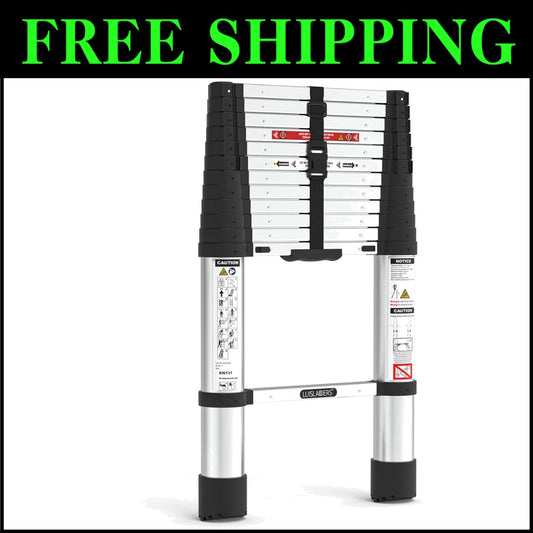 Portable Telescoping Ladder 12.5ft - Lightweight Design for Outdoor and Home Use