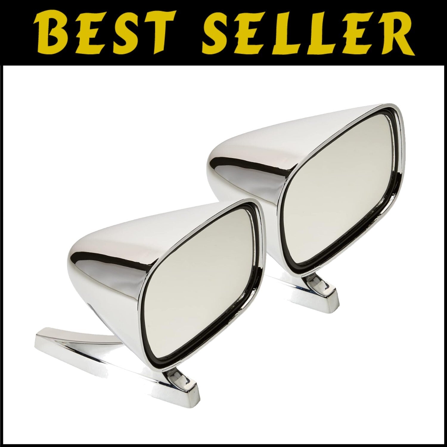 Flat Glass Dual Sport Mirrors Pack - Stylish Chrome Finish & Easy Installation