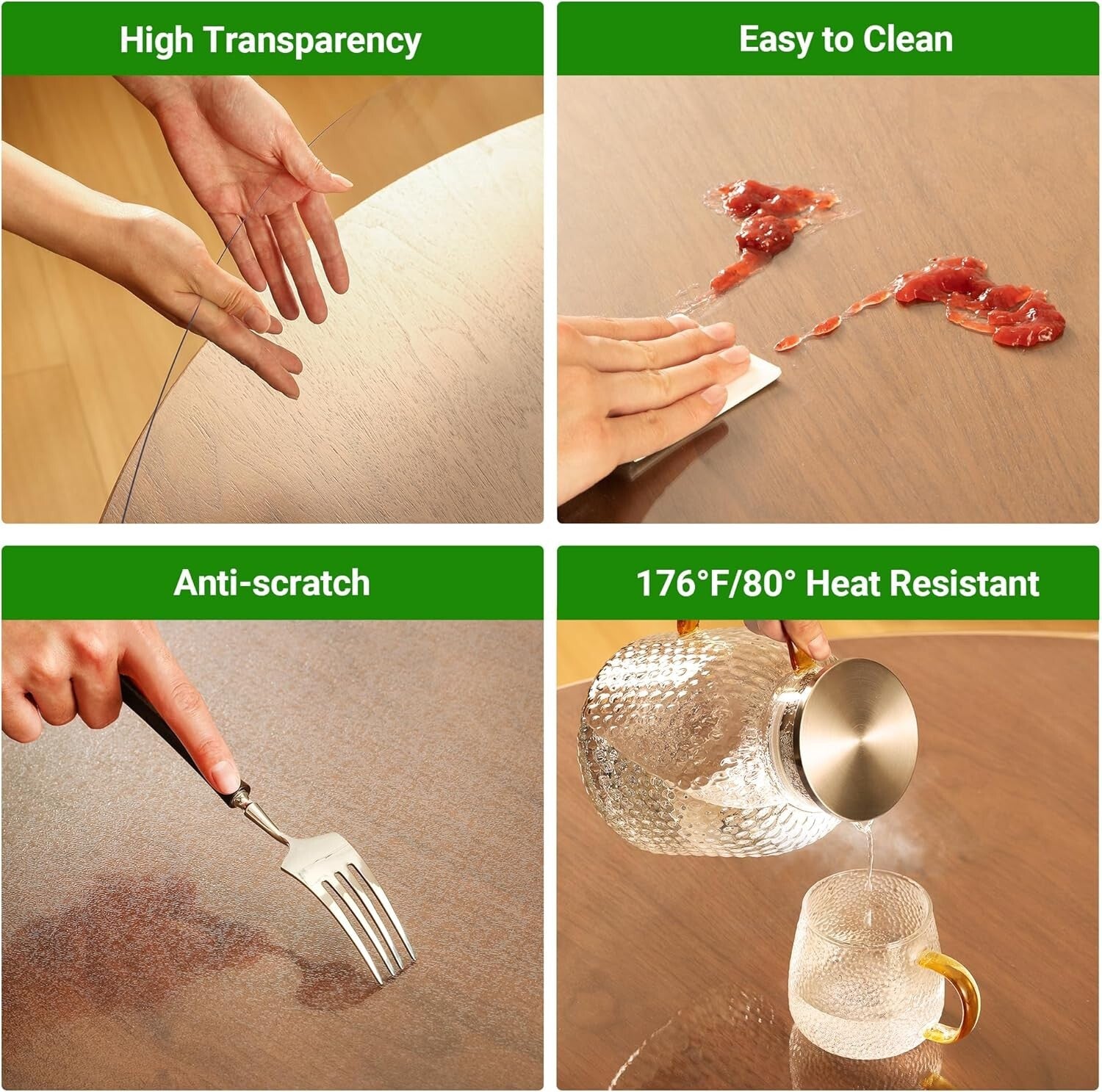 Customizable Rectangular Table Protector 42 x 100” - Easy Clean & Heavy Duty