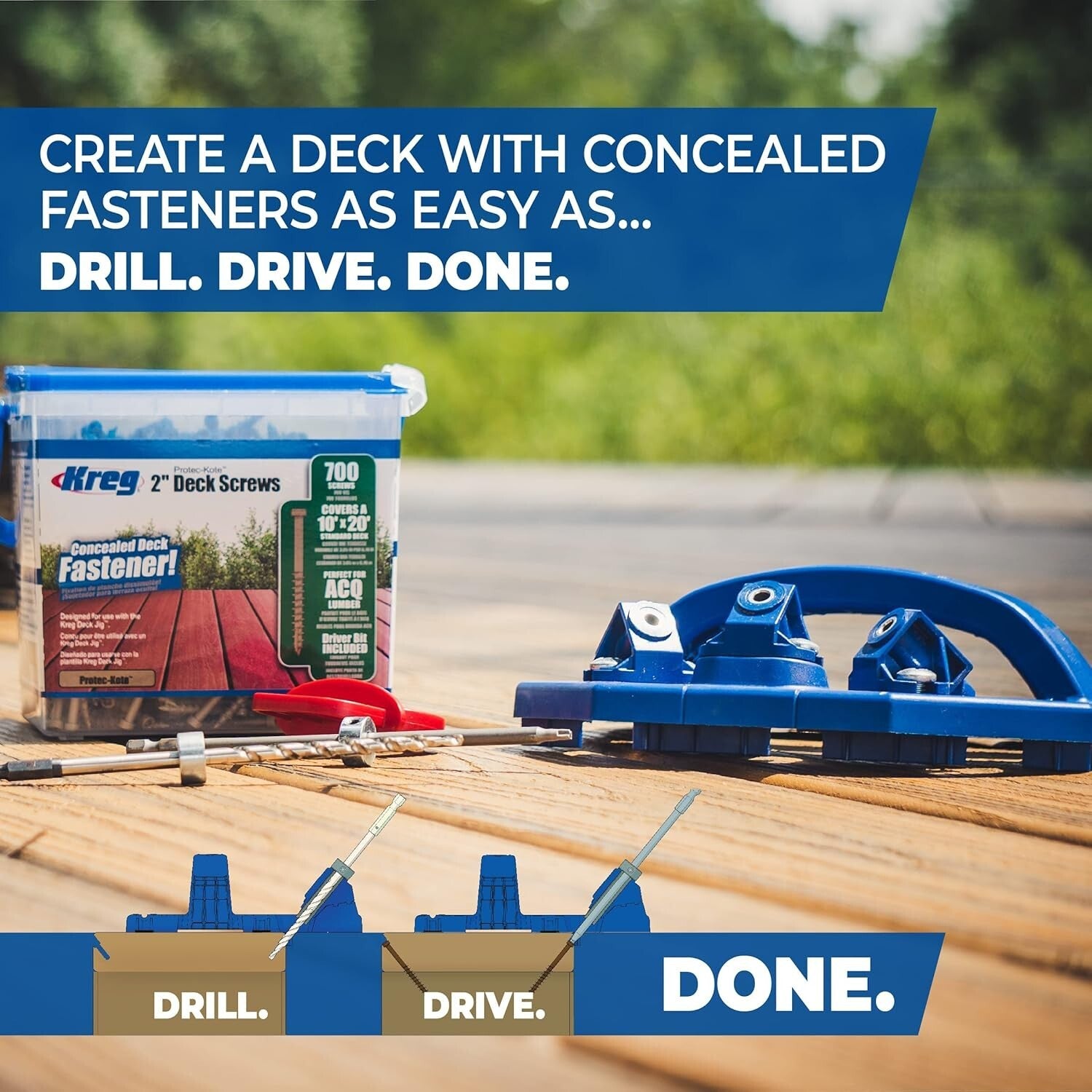 Accurate Deck Jig Tool Set with Drill Bits & Spacer Rings for Outdoor Projects