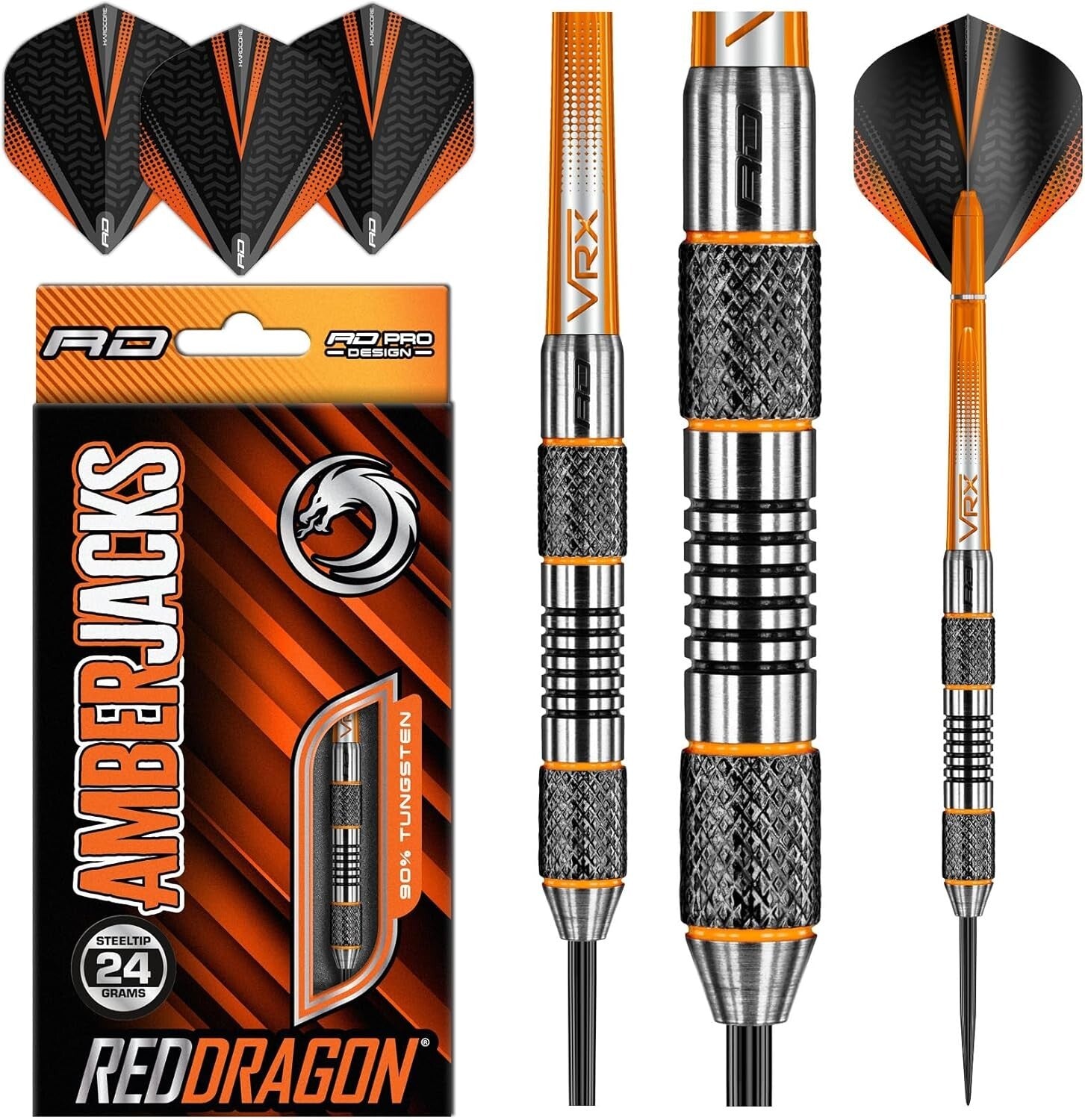 Expert-Quality Amberjack 24g Darts Set with Customizable Weights Available