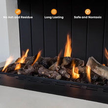 Load image into Gallery viewer, Versatile Ceramic Gas Logs - Safe 10-Piece Set for Indoor and Outdoor Fireplaces