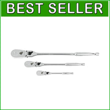 Load image into Gallery viewer, Premium 3 Piece Locking Flex Head Teardrop Ratchet Set - Professional Quality
