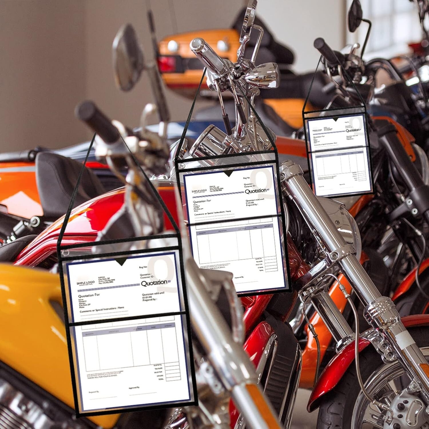 Clear 9x12 Work Order Plastic Sleeves with Grommet - 30 Pack for Easy Display