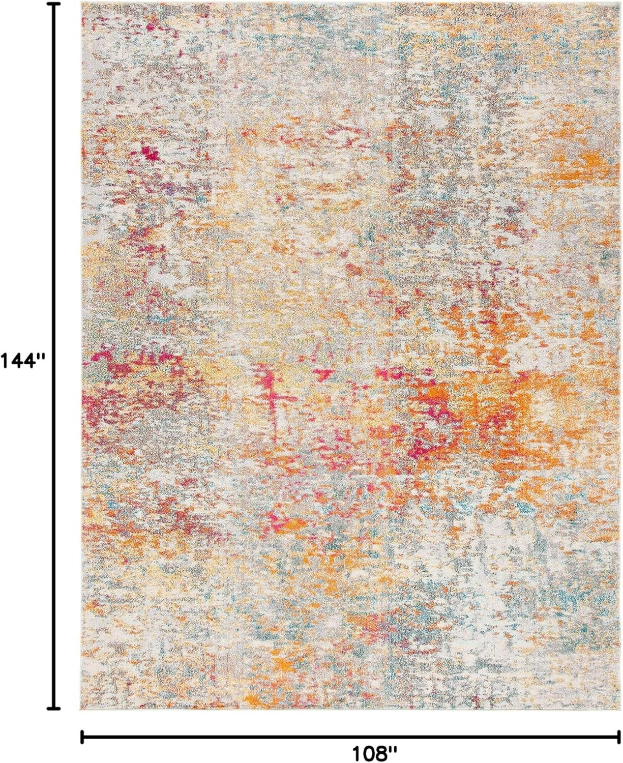 Kid & Pet-Friendly 9' x 12' Area Rug - Stain Resistant Modern Abstract Design