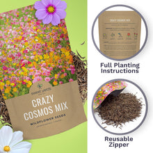 Load image into Gallery viewer, Guaranteed Growth Cosmos Seeds - 1 lb Wildflower Mixture in Premium Packaging