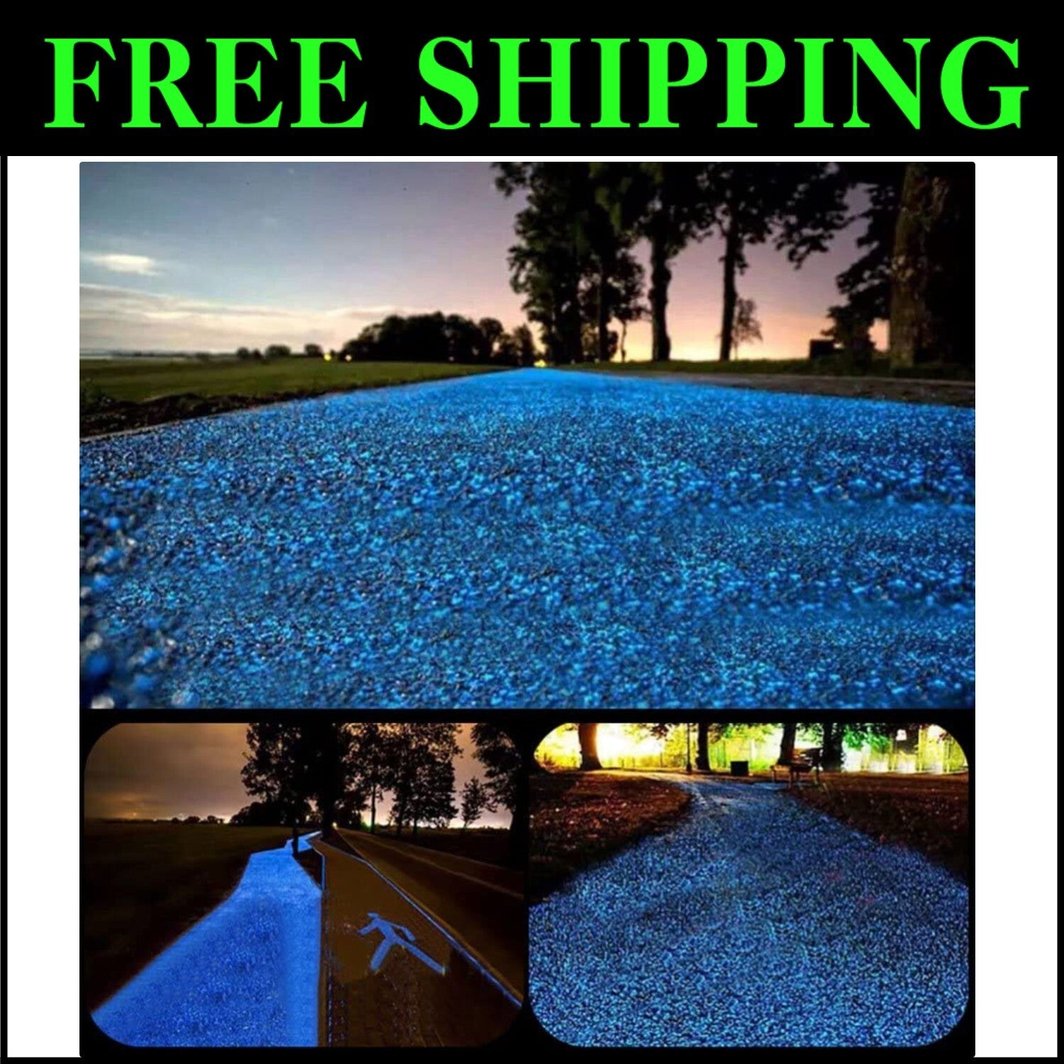 Eco-Friendly Glow in the Dark Stones - 2000 PCS for Enchanting Walkways & Yards