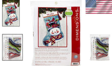 Load image into Gallery viewer, Quality 16" Canvas Needlepoint Kit Featuring a Charming Snowman and Cardinal