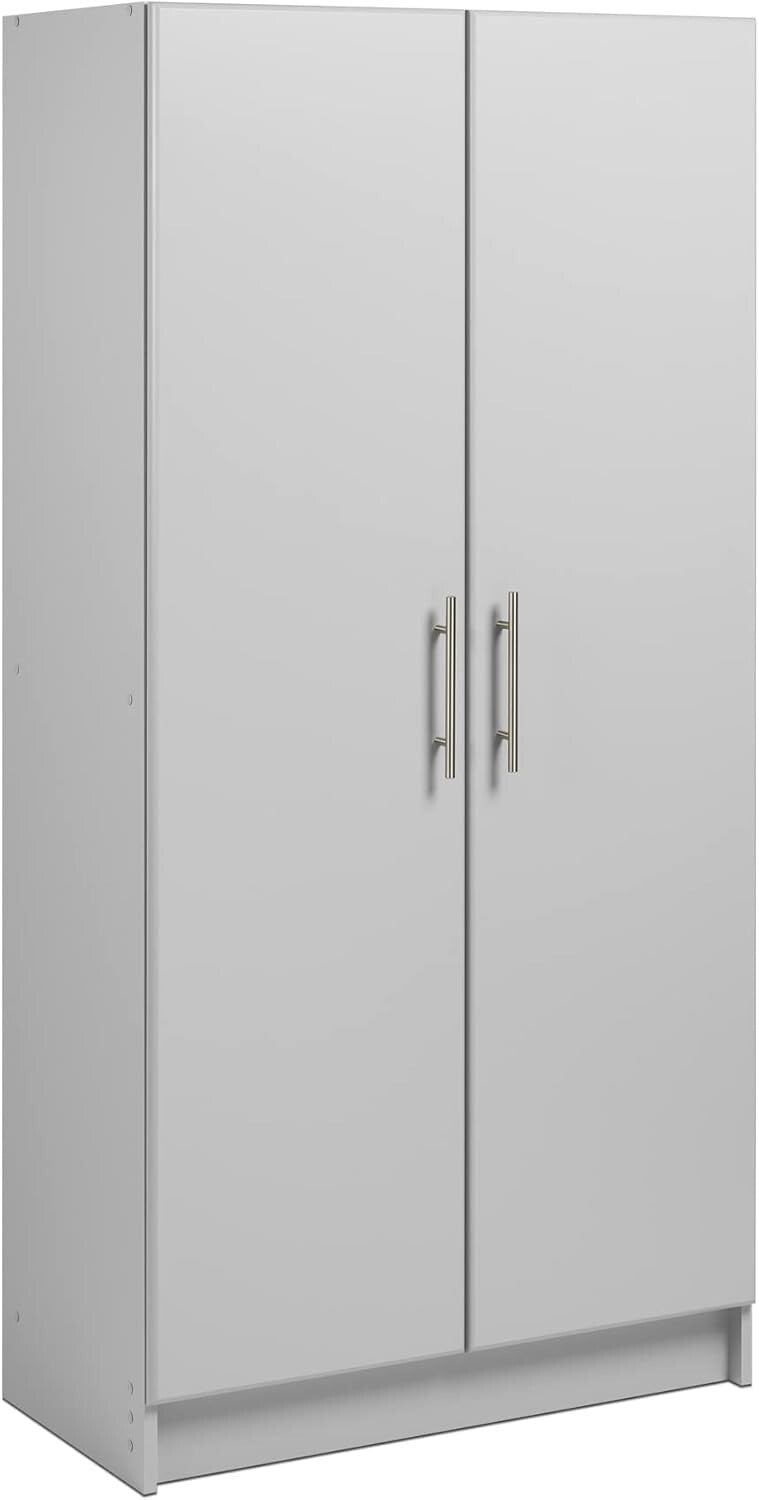 Versatile 2-Door Pantry and Garage Storage Cabinet, Adjustable Shelves 32" Wide