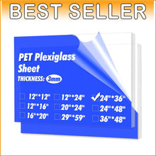 Load image into Gallery viewer, Recyclable PET Clear Acrylic Sheets - 2 Pack, 36" x 24" for Events &amp; Displays