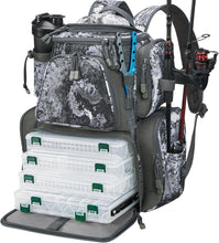 Load image into Gallery viewer, Affordable Fishing Tackle Backpack - 4 Trays, 1200D Nylon, Ultimate Organization