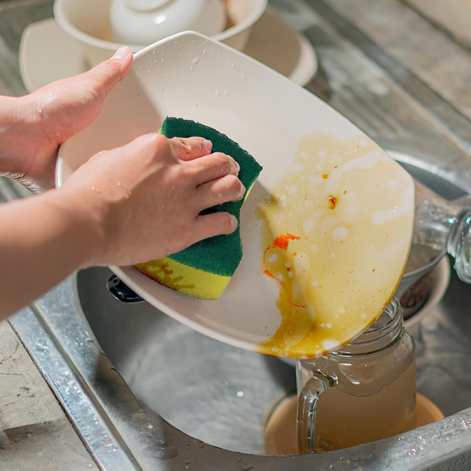 300-Pack Eco-Friendly Non-Scratch Kitchen Cleaning Sponges for Versatile Use