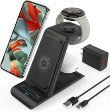 Load image into Gallery viewer, 3-in-1 Wireless Charger Stand for Google Pixel Watch 3/2 &amp; Phones - Fast Charge