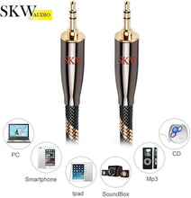 Load image into Gallery viewer, Premium 6.5ft High Gauge 22AWG Braided Aux Cable with Gold-Plated Connectors