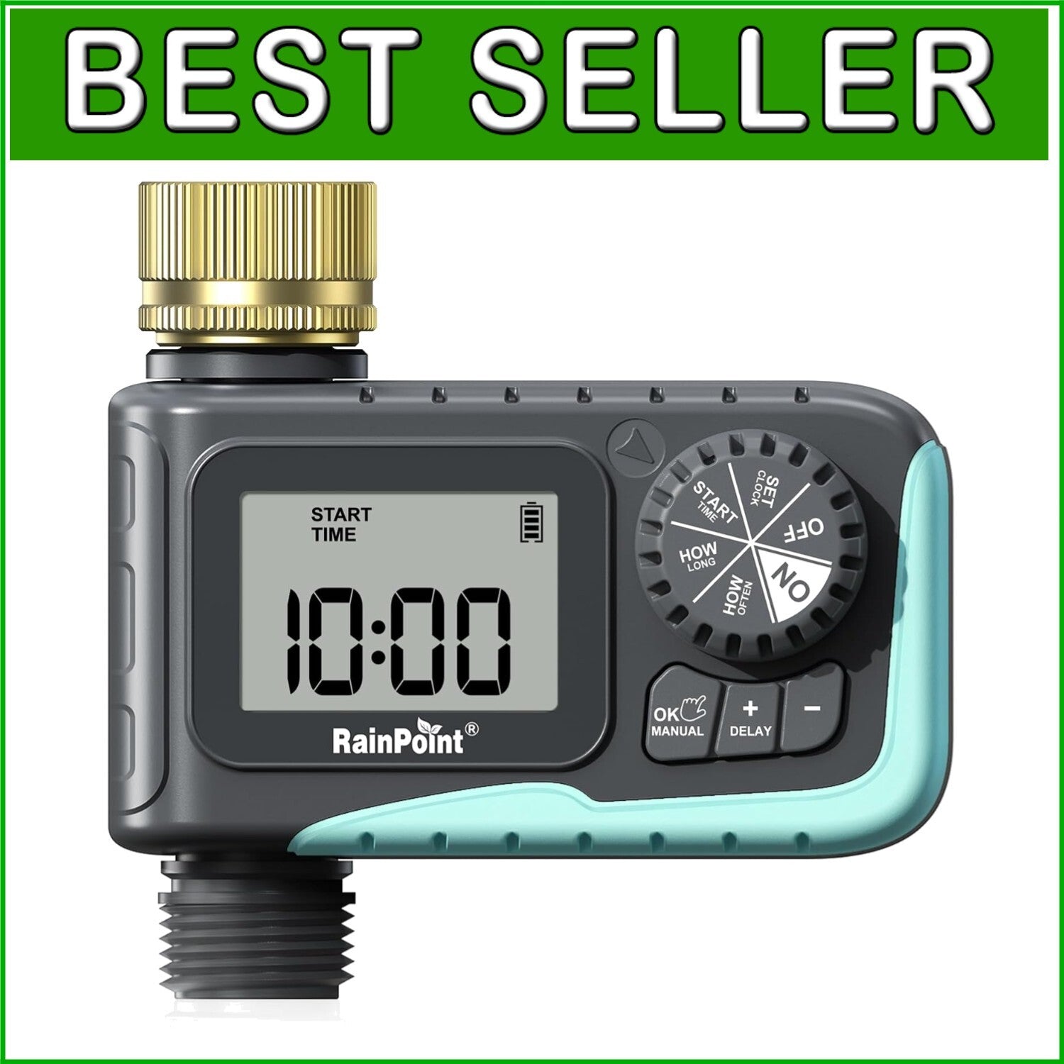 Effortless Gardening: Programmable Brass Sprinkler Timer with Rain Delay Feature