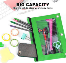 Load image into Gallery viewer, Vibrant 3-Ring Zipper Pencil Pouches - 30 Pack for Versatile Storage Solutions