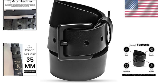 Fashionable 1 3/8” Metal-Free Leather Belt for Travel & Work – Black & Brown