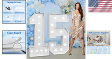 Load image into Gallery viewer, DIY 4ft Marquee Number '15' with Lights - Perfect for Birthdays &amp; Anniversaries