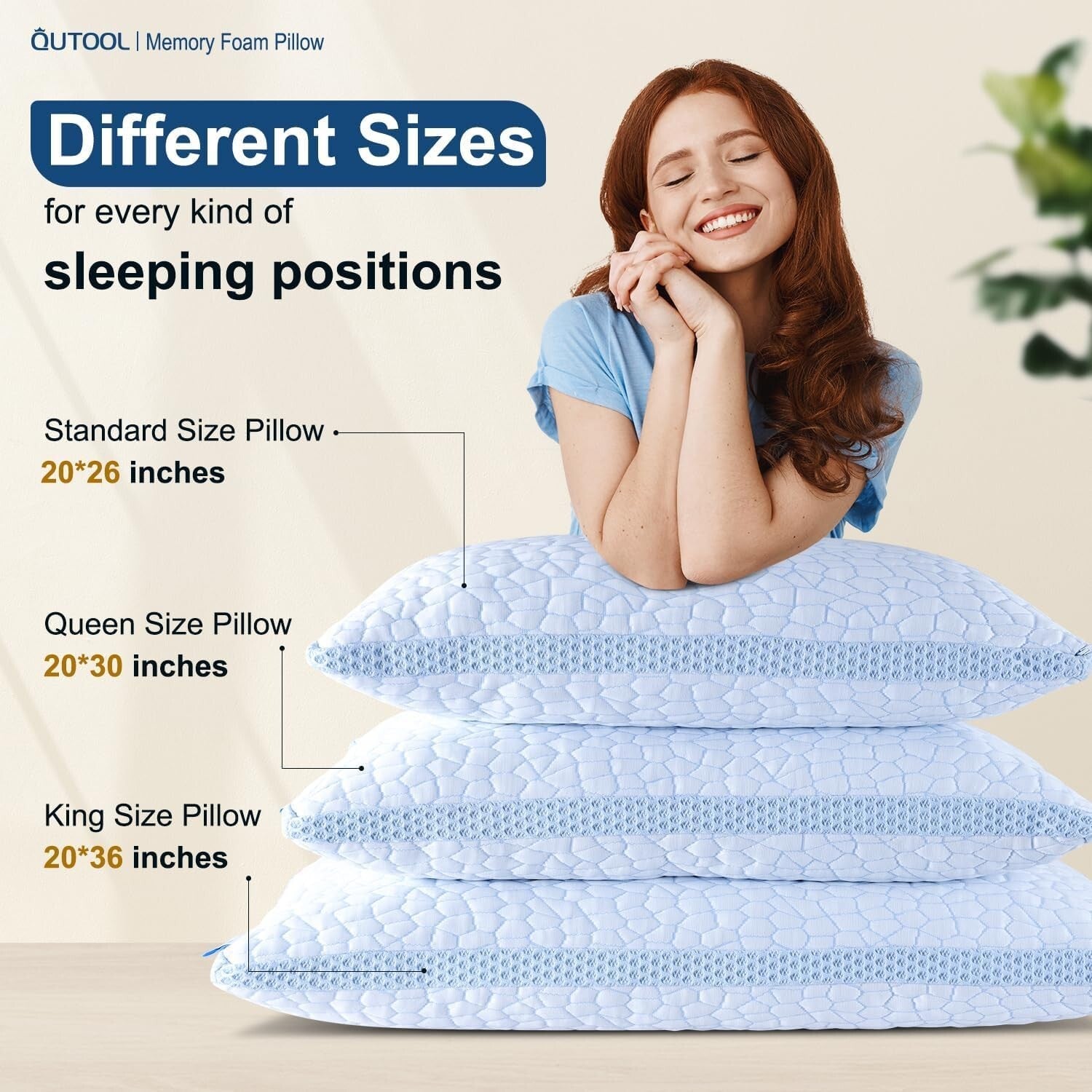 Adjustable Cooling Pillows with Shredded Foam – Ideal for Side and Back Sleepers